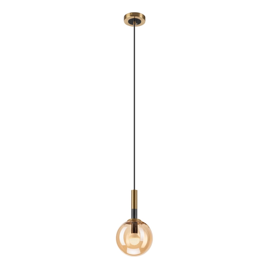 Lustră pe cablu ROLLO 1xE14/5W/230V auriu/bej fumuriu