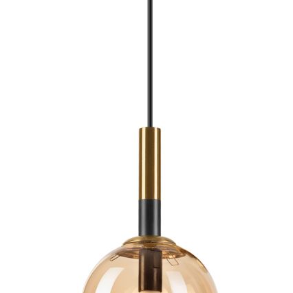 Lustră pe cablu ROLLO 1xE14/5W/230V auriu/bej fumuriu