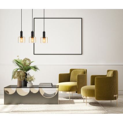 Lustră pe cablu SANTIA 3xE27/40W/230V negru ITALUX