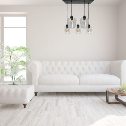 Lustră pe cablu SANTIAGO 5xE27/60W/230V transparent