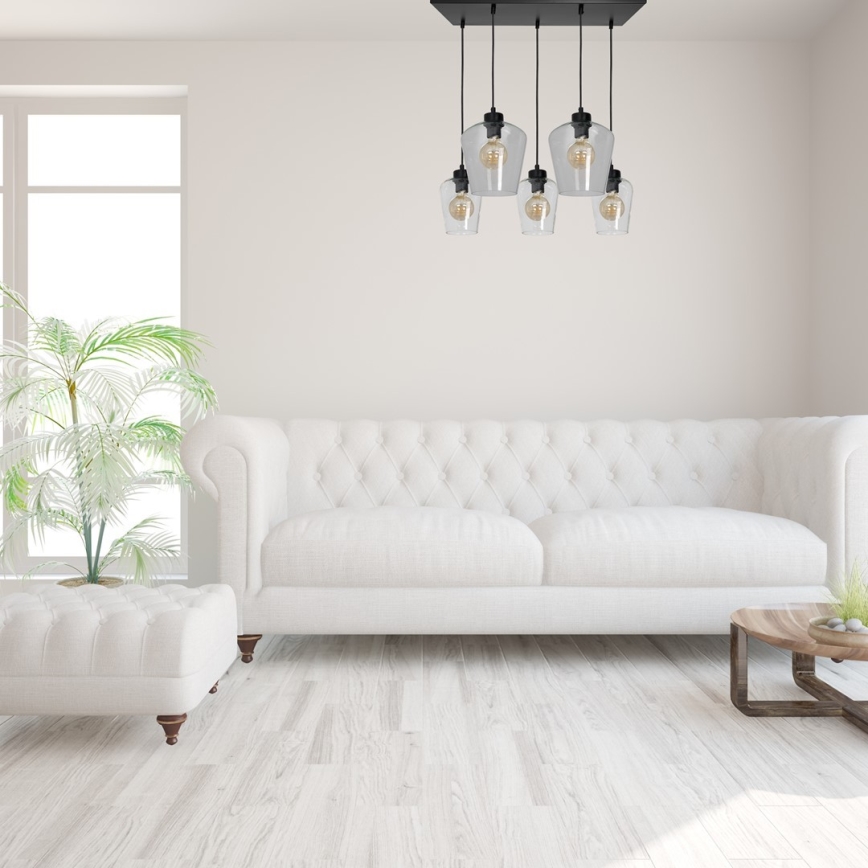 Lustră pe cablu SANTIAGO 5xE27/60W/230V transparent