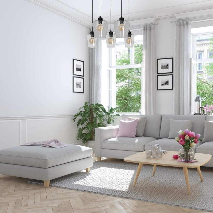 Lustră pe cablu SANTIAGO 5xE27/60W/230V transparent