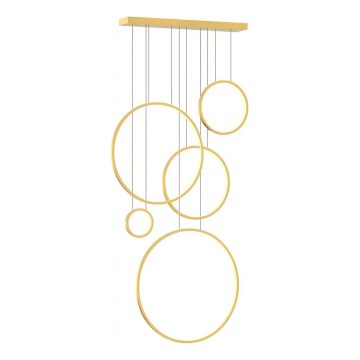 Lustră pe cablu SATURNO LED/100W/230V auriu