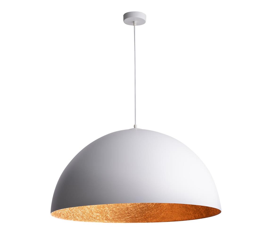 Lustră pe cablu SFERA 1xE27/60W/230V d. 35 cm albă/cupru