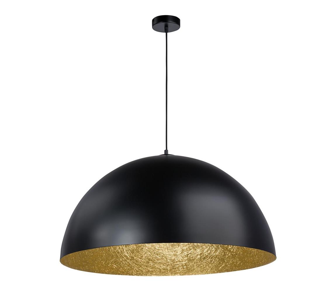 Lustră pe cablu SFERA 1xE27/60W/230V d. 35 cm neagră/aurie