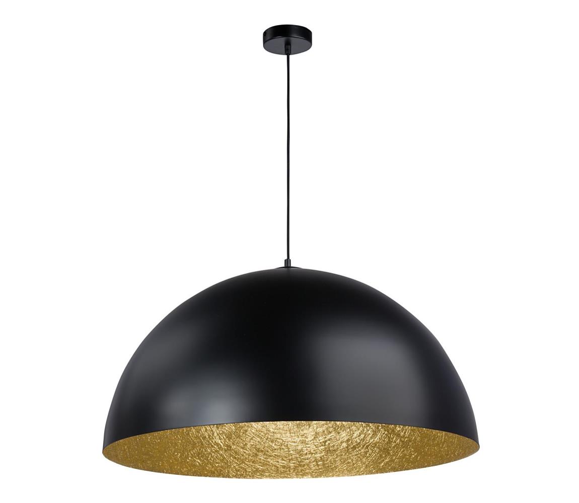 Lustră pe cablu SFERA 1xE27/60W/230V d. 50 cm neagră/aurie
