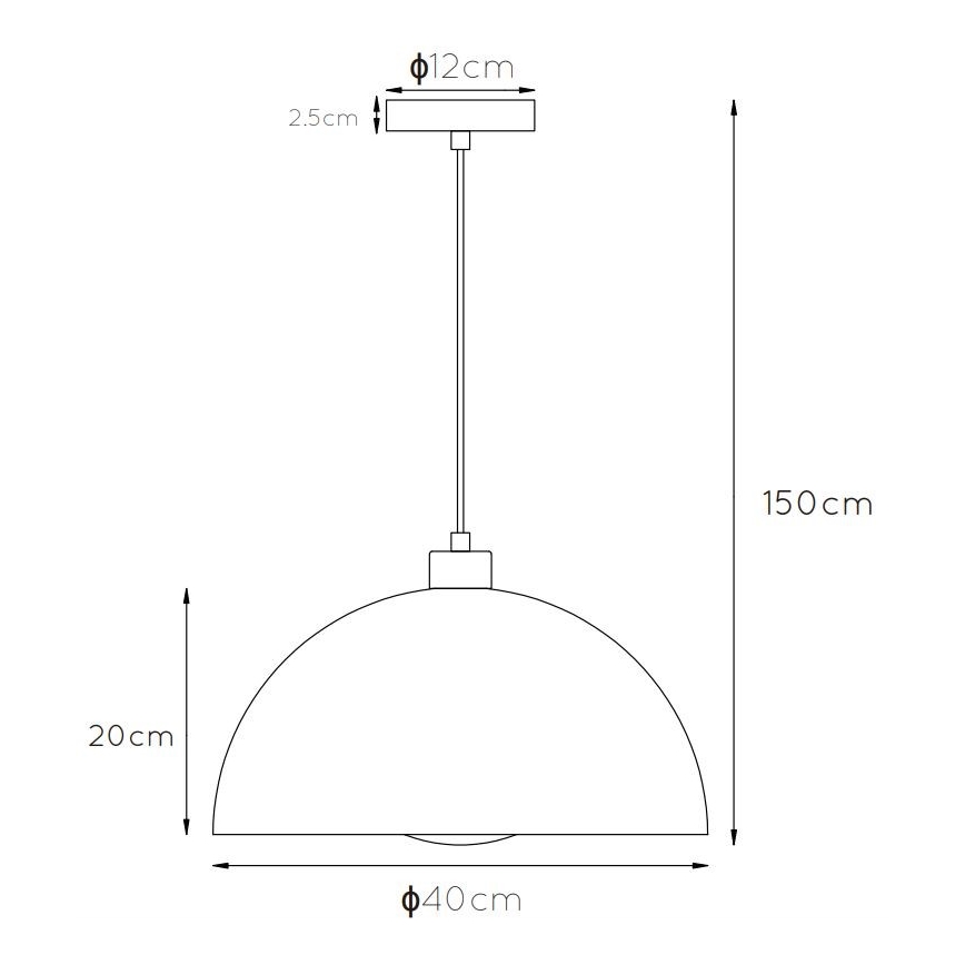 Lustră pe cablu SIEMON 1xE27/40W/230V portocalie Lucide 45496/01/44