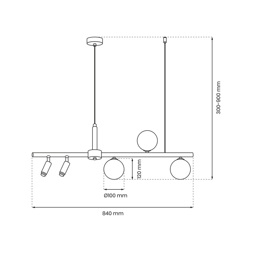 Lustră pe cablu SIRIO 5xG9/25W/230V neagră
