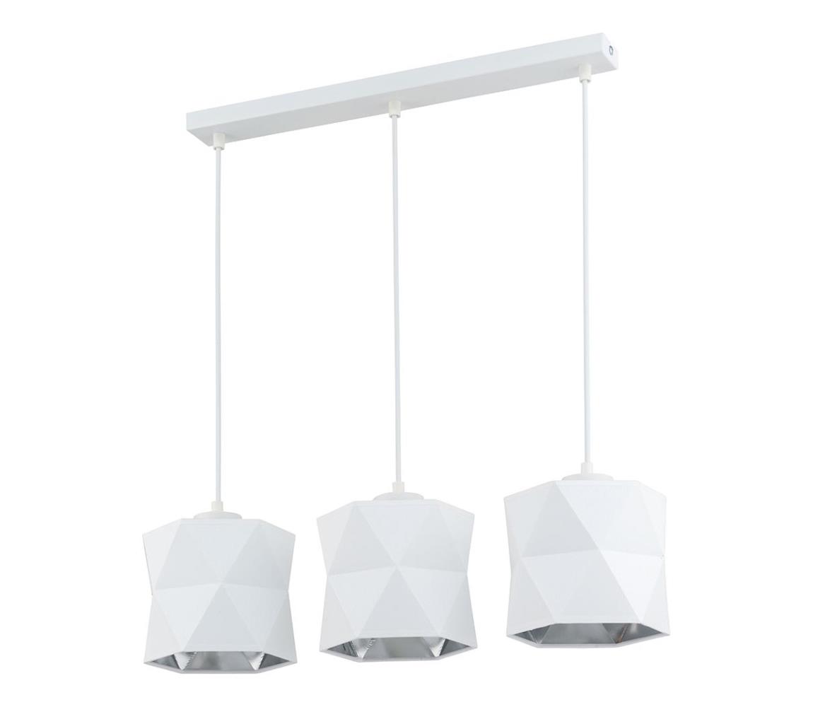 Lustră pe cablu SIRO 3xE27/15W/230V albă/argintie