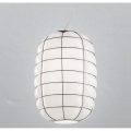Lustră pe cablu SIRU LANTERNA 1xE27/60W/230V d. 32 cm negru/alb sticlă venețiană