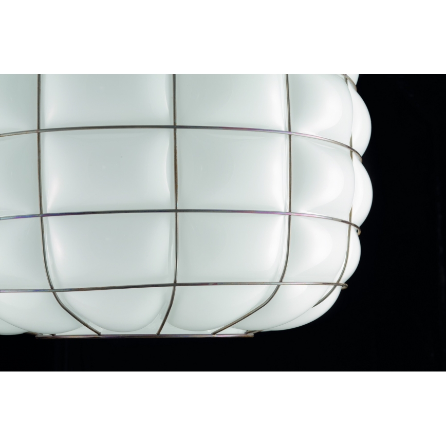 Lustră pe cablu SIRU TERRA 1xE27/60W/230V negru/alb sticlă venețiană