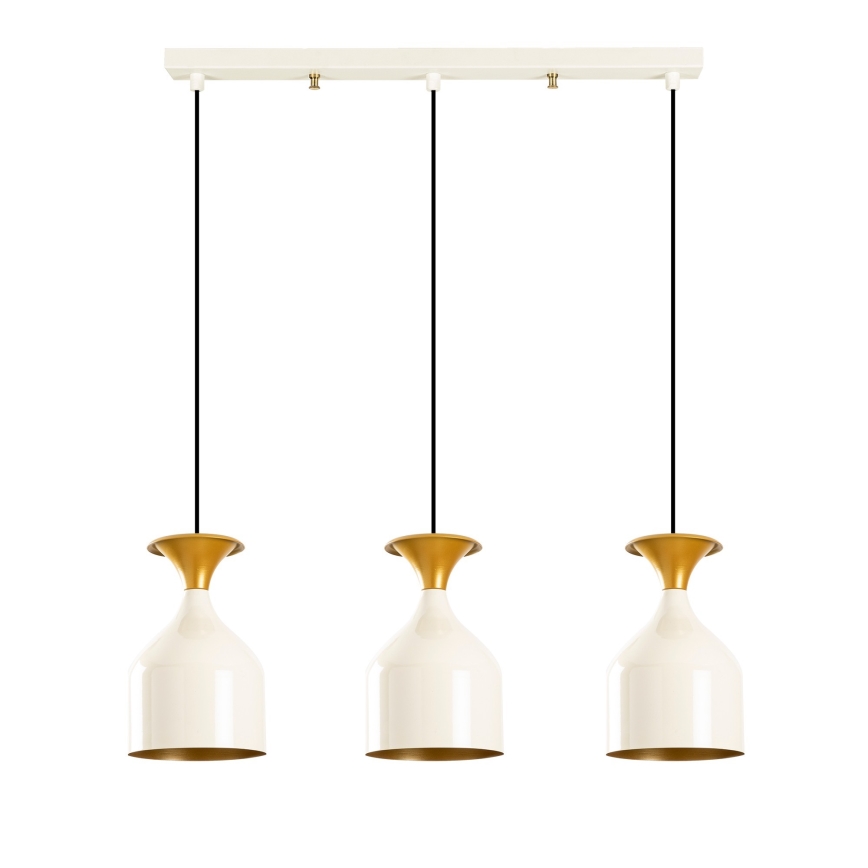 Lustră pe cablu SIVANI 3xE27/40W/230V alb/cupru