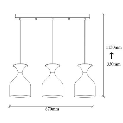 Lustră pe cablu SIVANI 3xE27/40W/230V alb/cupru