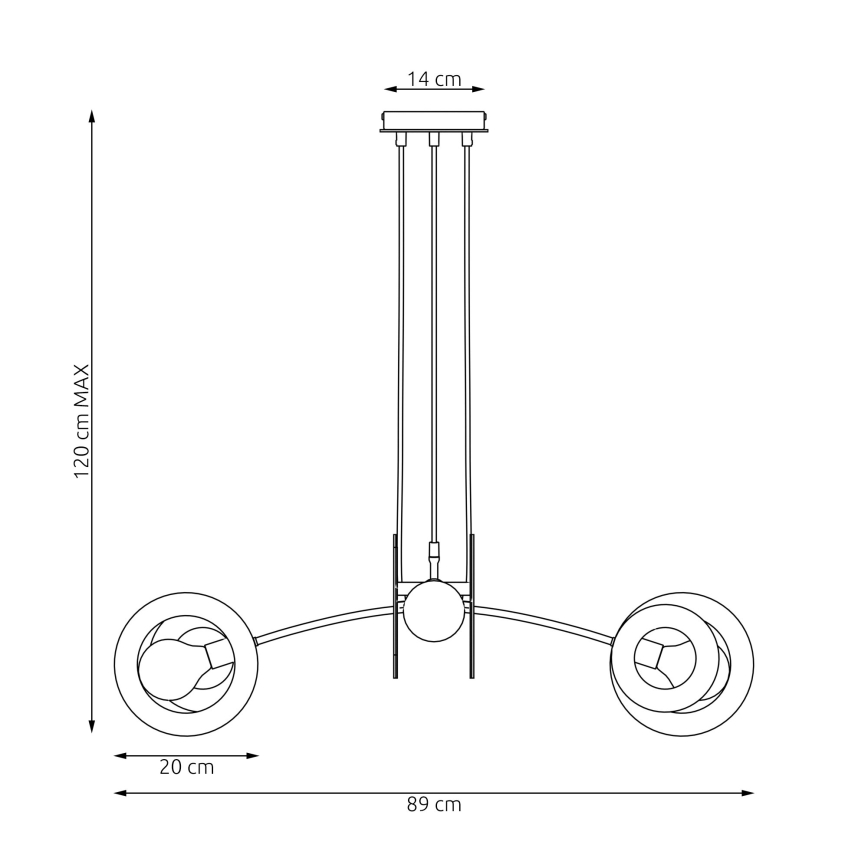Lustră pe cablu SKIVA 4xE27/15W/230V negru/bej