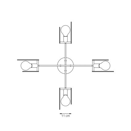 Lustră pe cablu SKIVA 4xE27/15W/230V negru/bej
