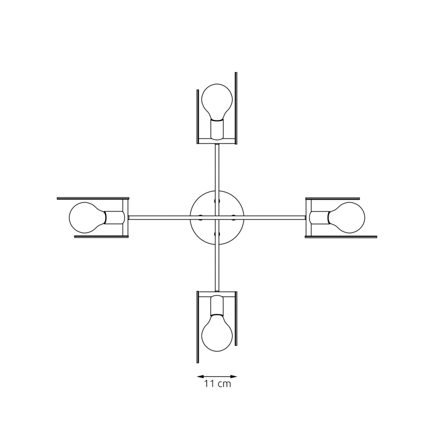 Lustră pe cablu SKIVA 4xE27/15W/230V negru/bej