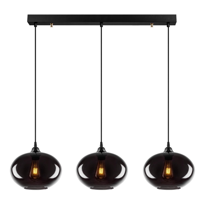 Lustră pe cablu SMOKED 3xE27/40W/230V