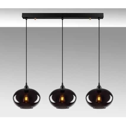 Lustră pe cablu SMOKED 3xE27/40W/230V