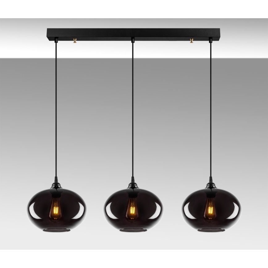 Lustră pe cablu SMOKED 3xE27/40W/230V