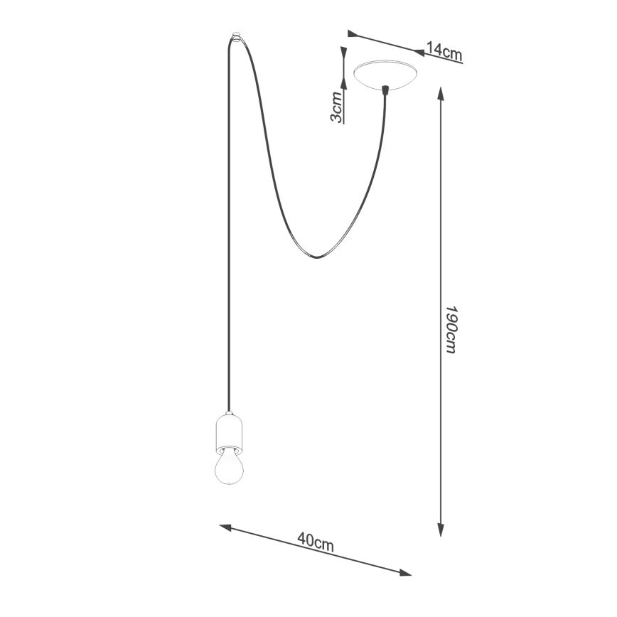 Lustră pe cablu NESO 1xE27/15W/230V beton