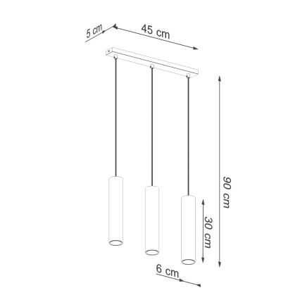 Lustră pe cablu LAGOS 3xGU10/10W/230V auriu