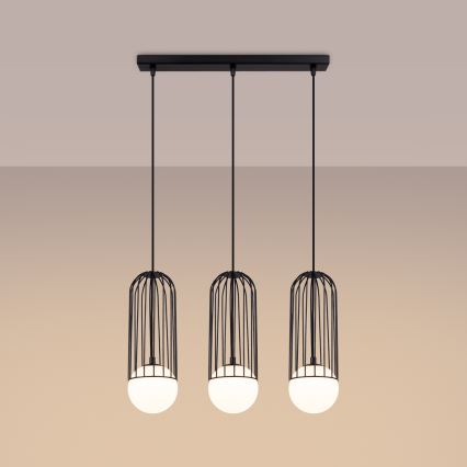 Lustră pe cablu BRINA 3xG9/8W/230V negru