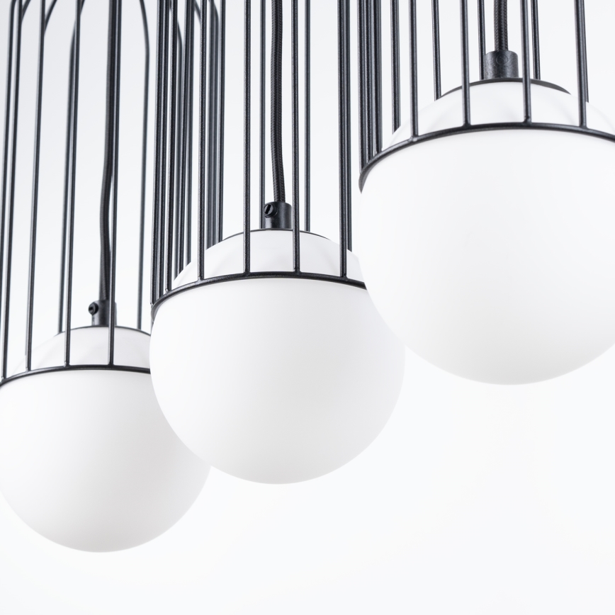 Lustră pe cablu BRINA 3xG9/8W/230V negru