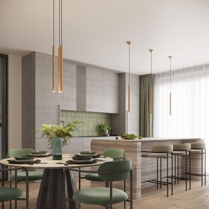 Lustră pe cablu ARCHE 3xG9/8W/230V auriu