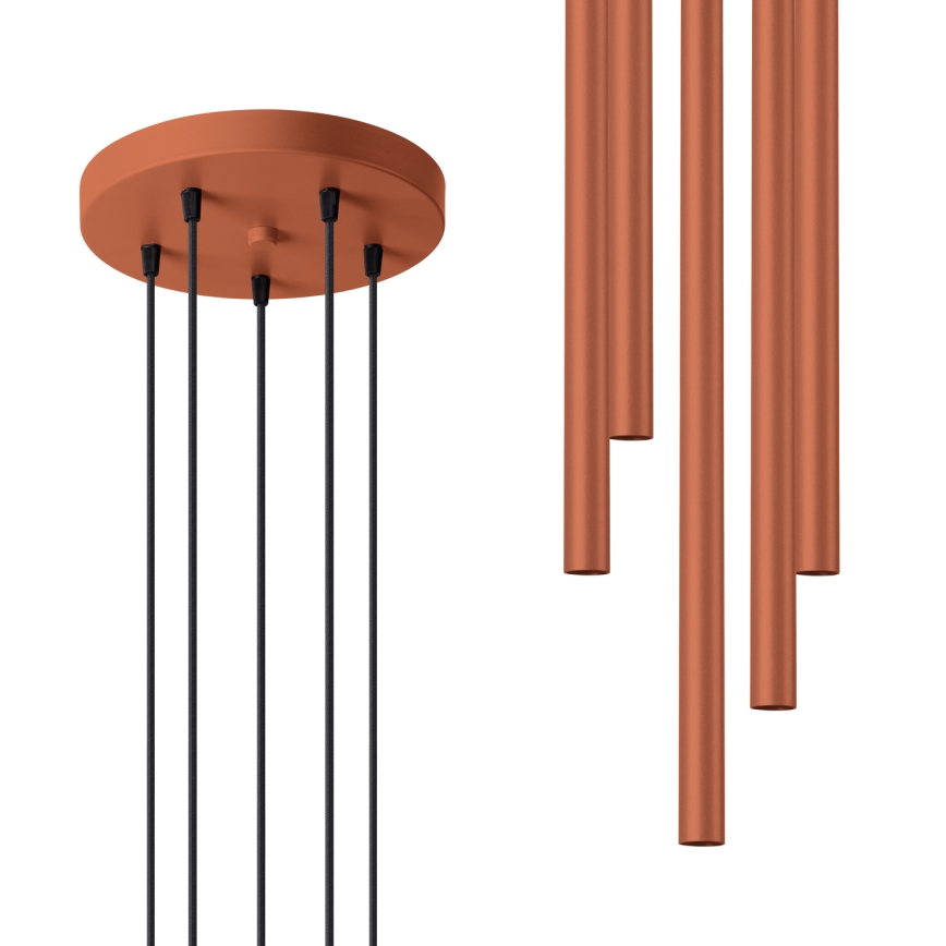 Lustră pe cablu PASTELO 5xG9/8W/230V roșu