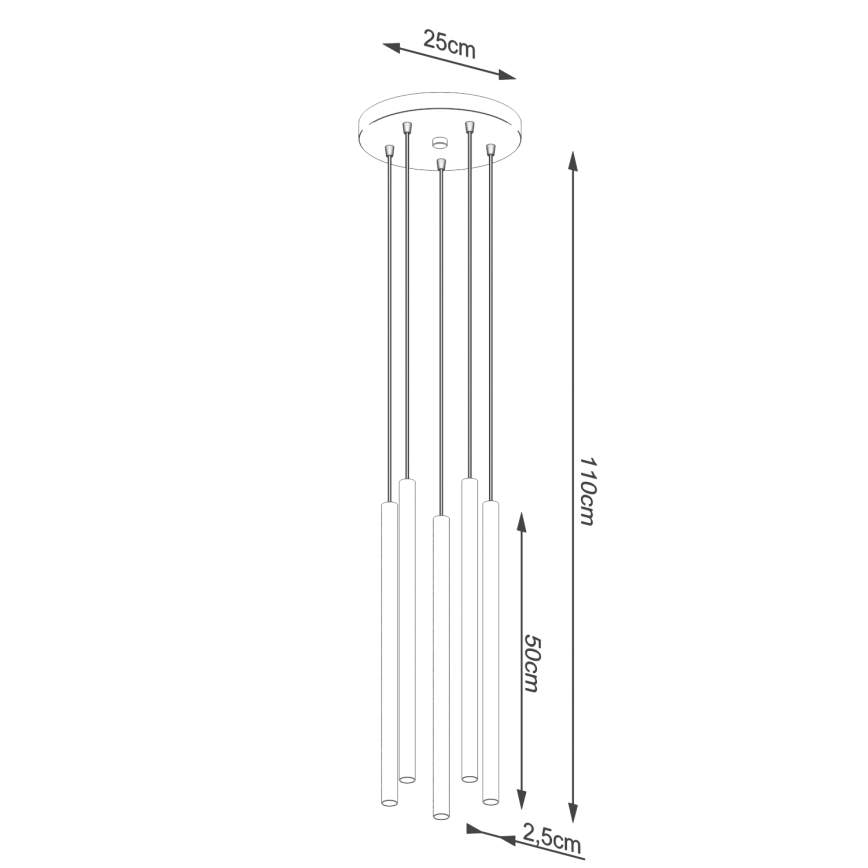 Lustră pe cablu PASTELO 5xG9/8W/230V roșu