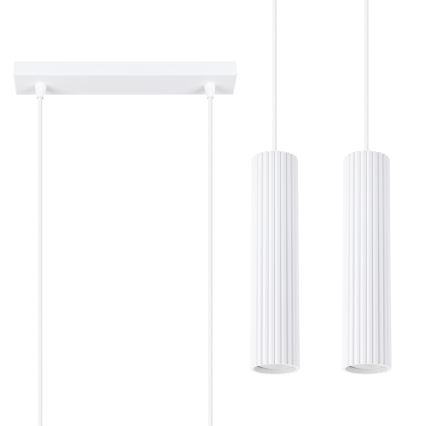 Lustră pe cablu KARBON 2xGU10/10W/230V alb