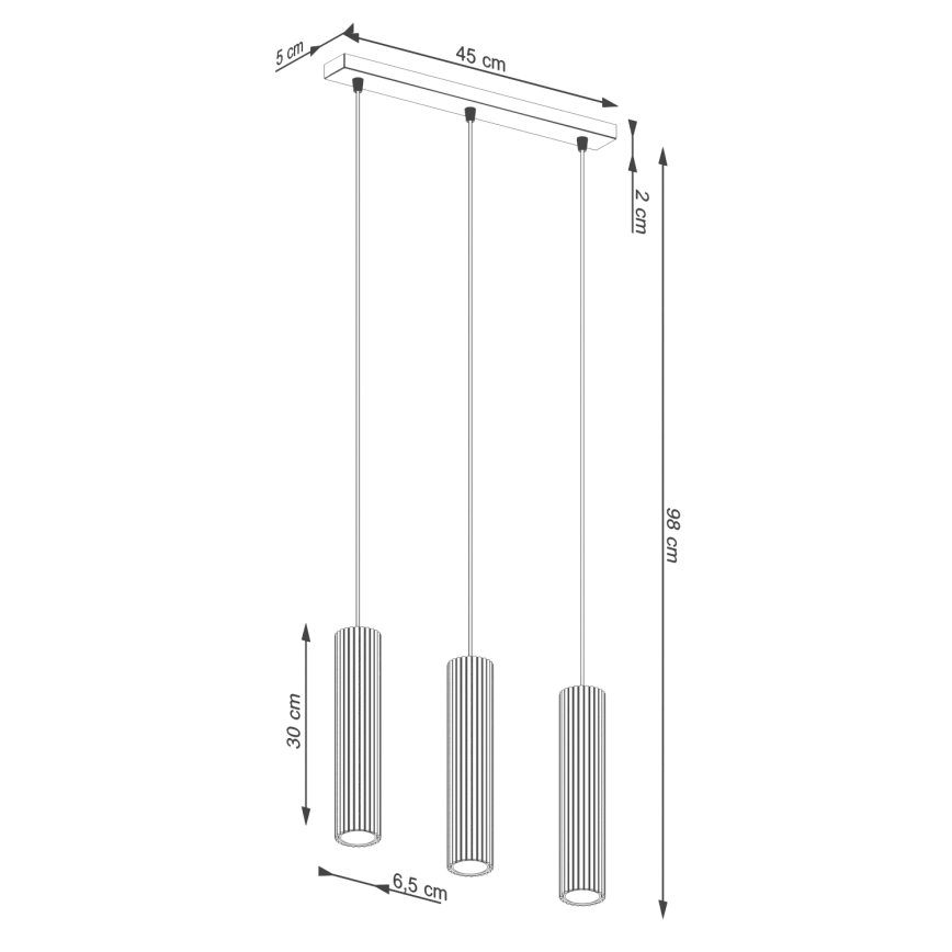 Lustră pe cablu KARBON 3xGU10/10W/230V crem