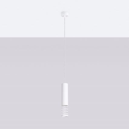 Lustră pe cablu LAMI 1xGU10/10W/230V alb