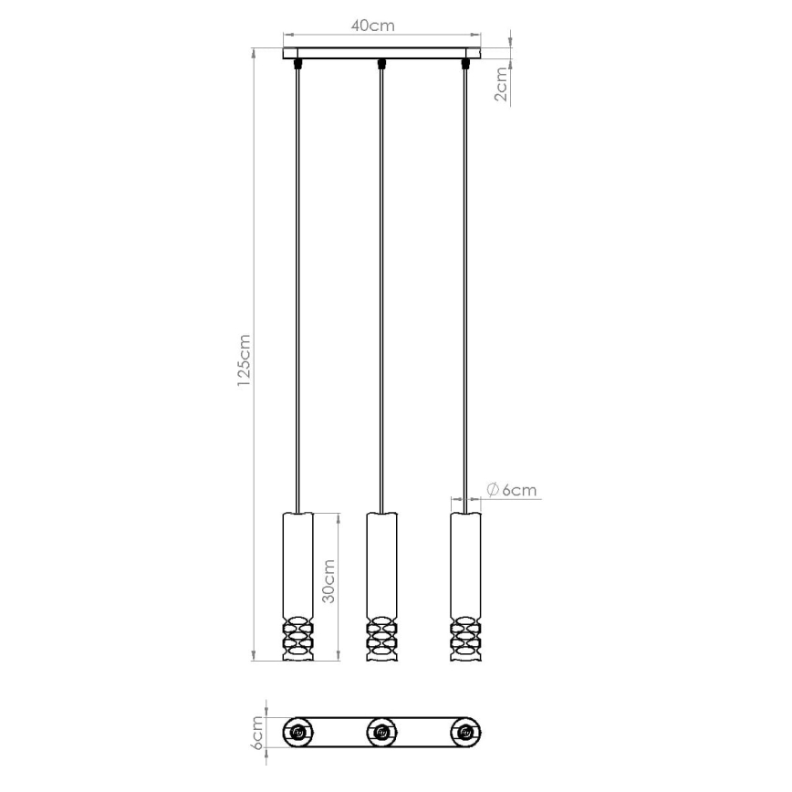 Lustră pe cablu LIRO 3xGU10/10W/230V alb