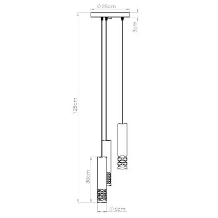Lustră pe cablu LIRO 3xGU10/10W/230V alb