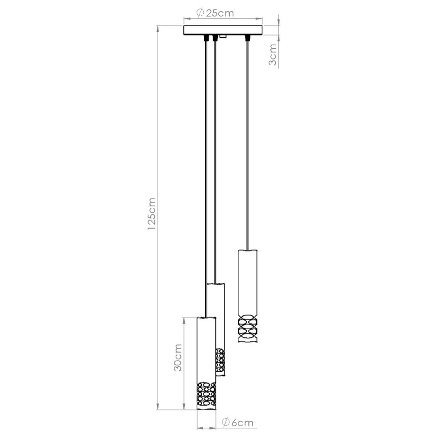 Lustră pe cablu LIRO 3xGU10/10W/230V alb