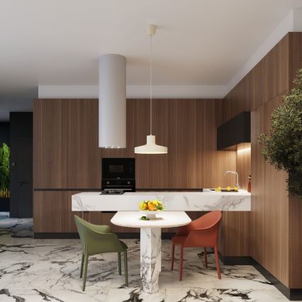 Lustră pe cablu BILO 1xE27/15W/230V d. 35 cm crem