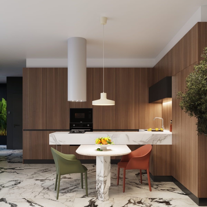 Lustră pe cablu BILO 1xE27/15W/230V d. 35 cm crem