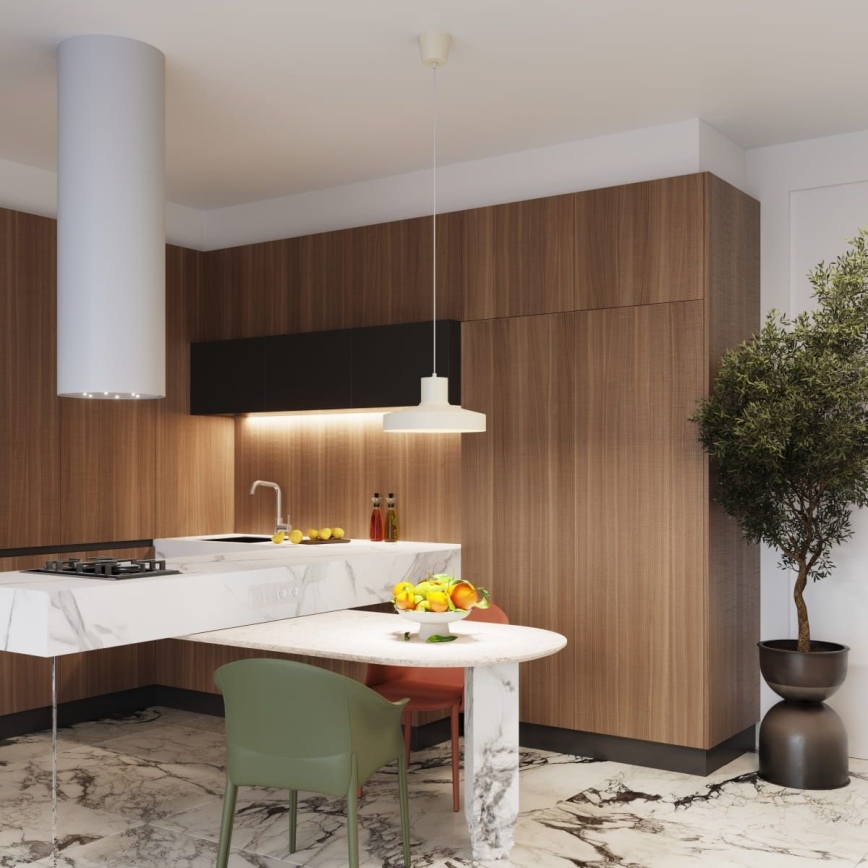 Lustră pe cablu BILO 1xE27/15W/230V d. 35 cm crem