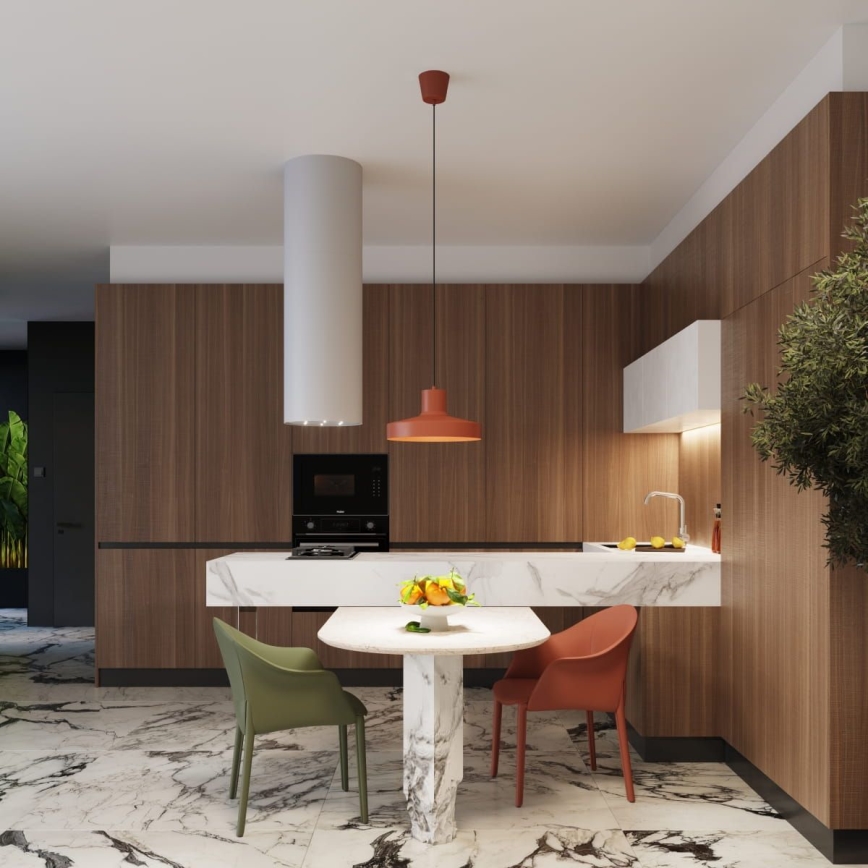 Lustră pe cablu BILO 1xE27/15W/230V d. 35 cm portocaliu