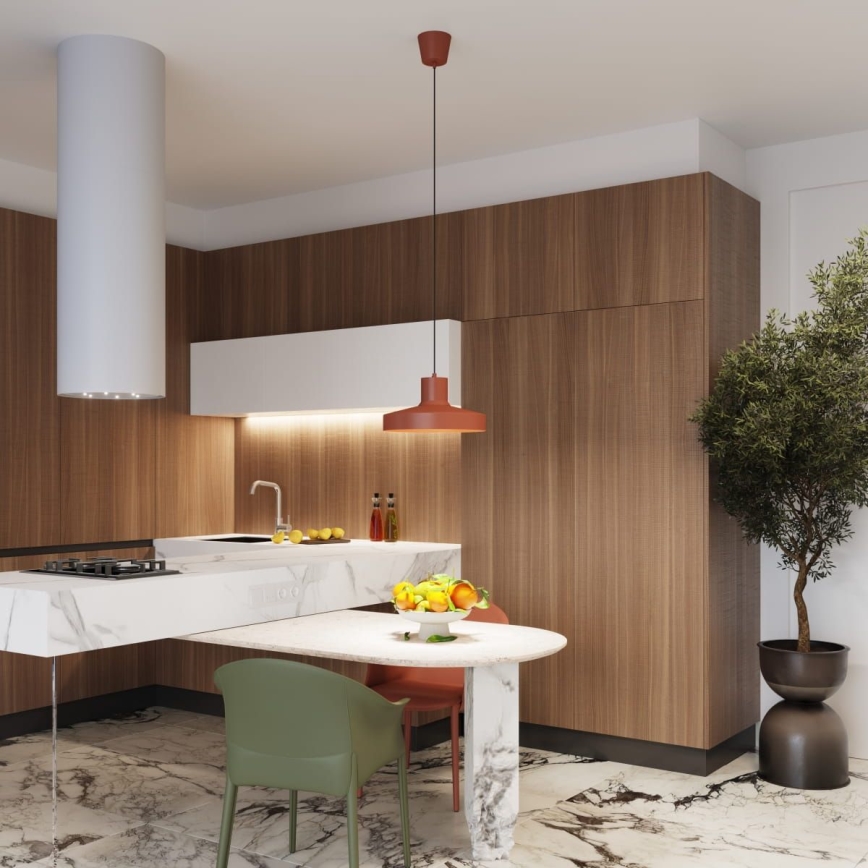 Lustră pe cablu BILO 1xE27/15W/230V d. 35 cm portocaliu