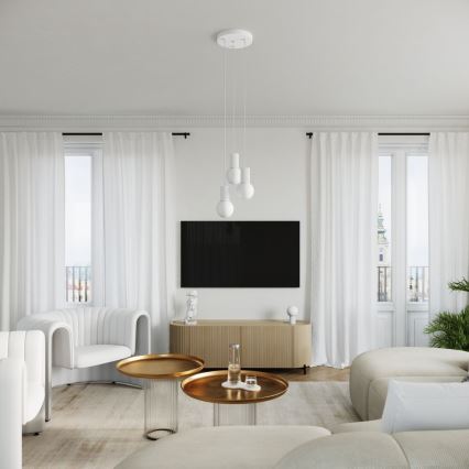 Lustră pe cablu HALO 3xG9/8W/230V d. 25 cm alb