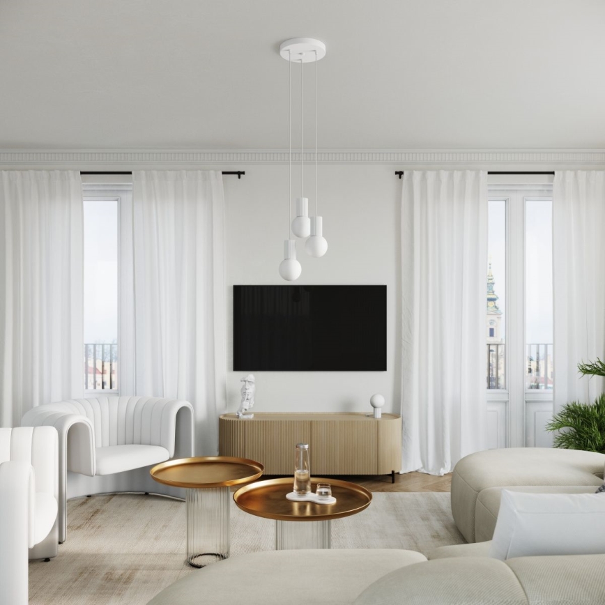 Lustră pe cablu HALO 3xG9/8W/230V d. 25 cm alb