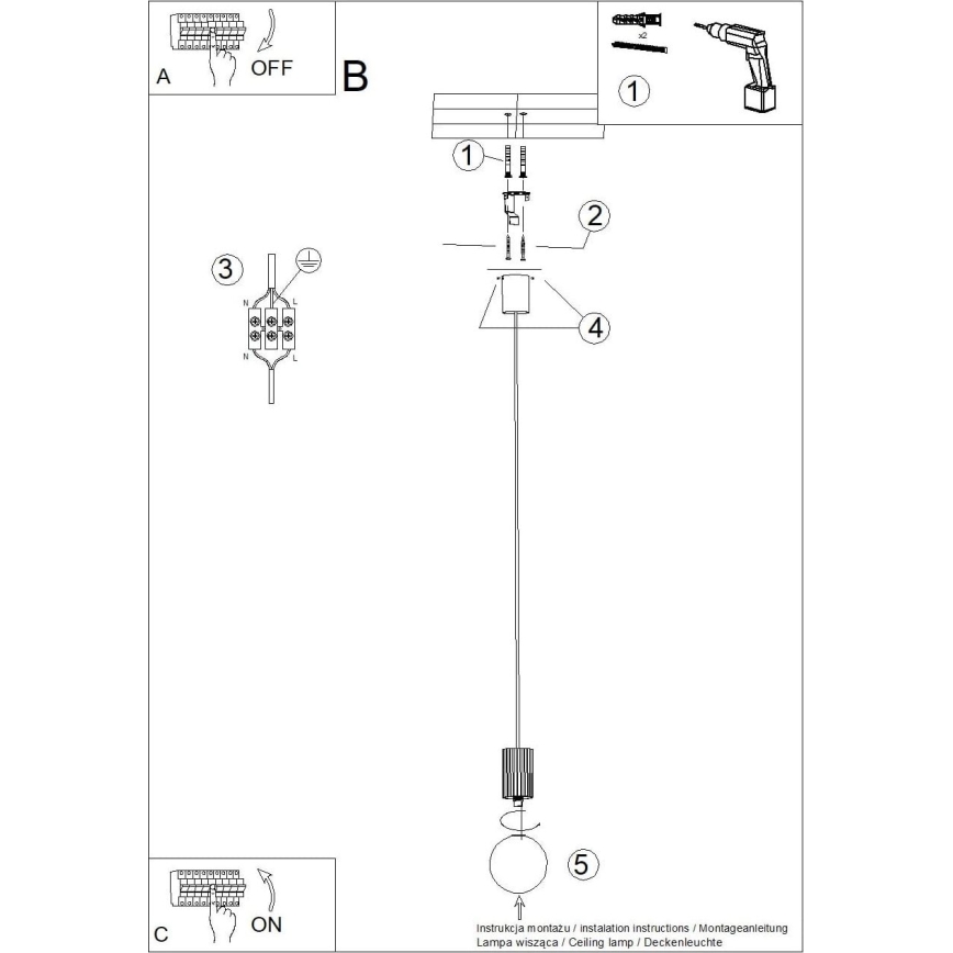 Lustră pe cablu HALO 1xG9/8W/230V d. 12 cm negru