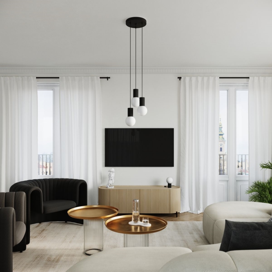 Lustră pe cablu HALO 3xG9/8W/230V d. 25 cm negru