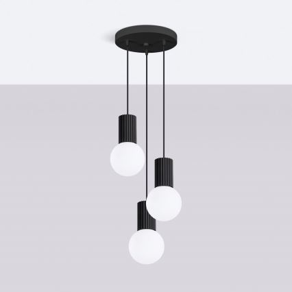 Lustră pe cablu HALO 3xG9/8W/230V d. 25 cm negru
