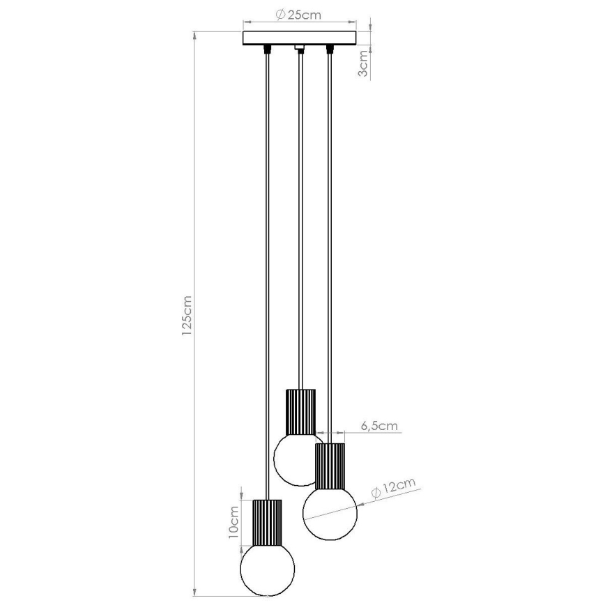 Lustră pe cablu HALO 3xG9/8W/230V d. 25 cm negru