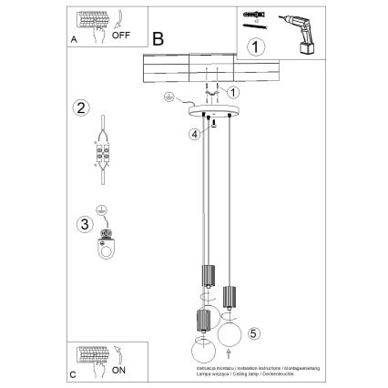 Lustră pe cablu HALO 3xG9/8W/230V d. 25 cm negru