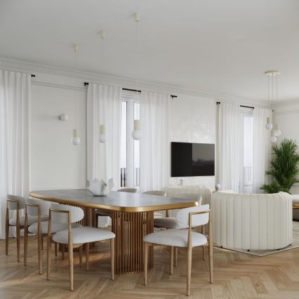 Lustră pe cablu HALO 1xG9/8W/230V d. 12 cm crem