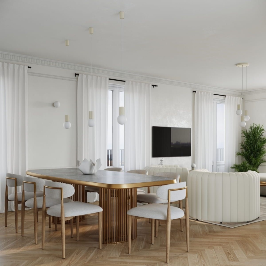 Lustră pe cablu HALO 1xG9/8W/230V d. 12 cm crem